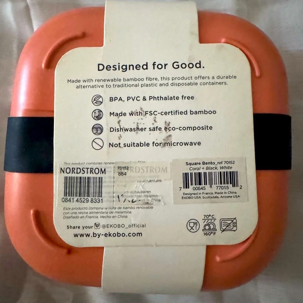 Ekobo Bento lunch Box - NWT - Say no to plastic & hello eco-friendly containers